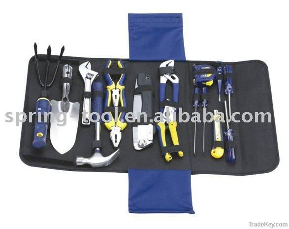 17 pcs DIY tool and garden tool kit in foldable canvas bag