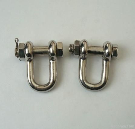 stainless steel D shackle with bolt pin