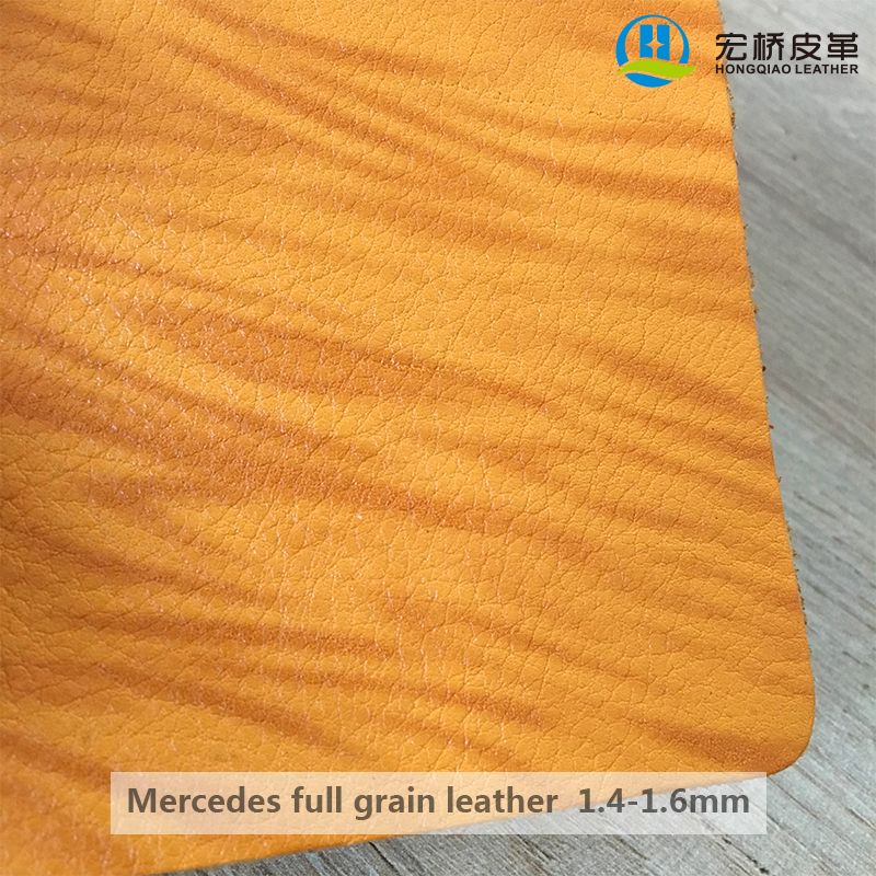 Orange mercedes full grain leather 1.4-1.6mm, genuine full grain leather