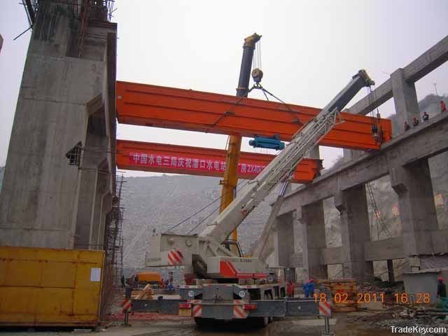 QD double girder motor EOT crane with hook cap