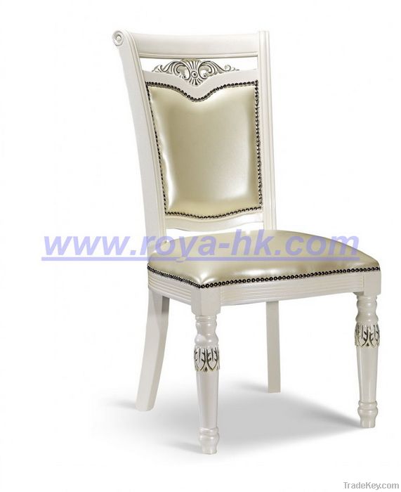 EB008 hand craft European antique Pearl white chair (Grain leather)