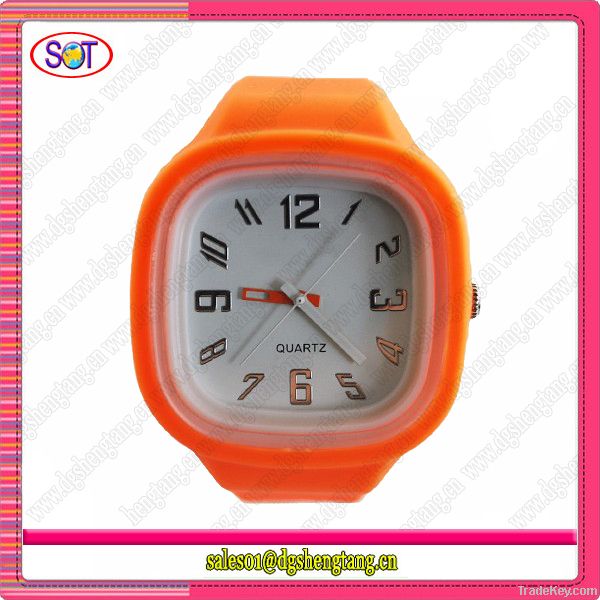 Fashion Silicone Sports Jelly Watches with 12 Colors and No MOQ limit