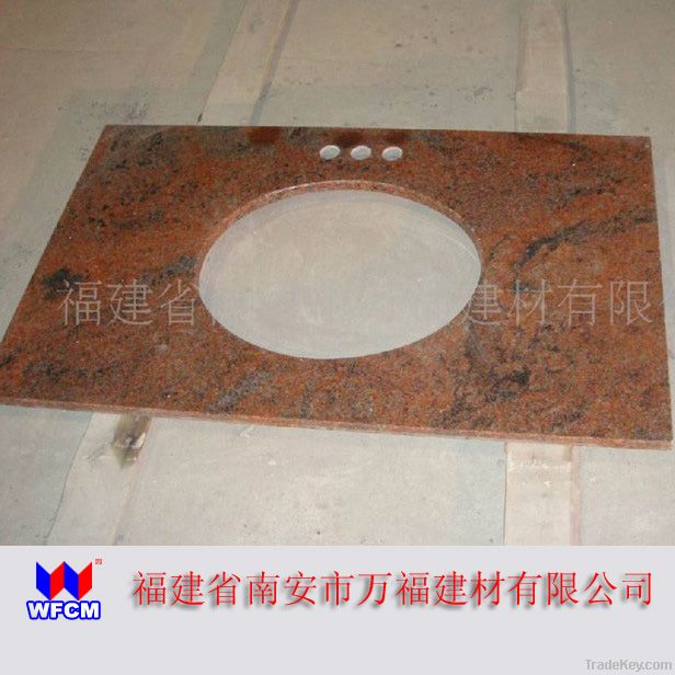 Latest Multicolor Red Granite Bathroom Vanity Top