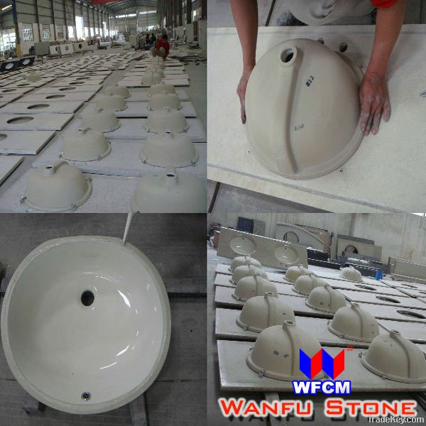 China White Granite Eased Finished Bathroom Vanity Top