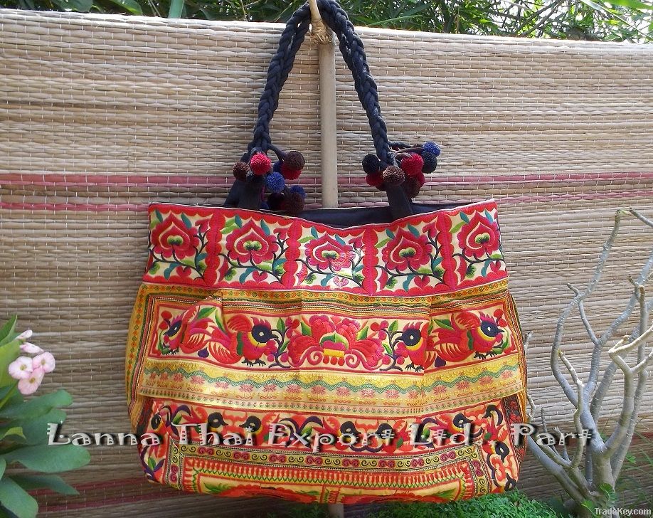 hmong bag   boho bag  ethnic bag  from embroidered fabric