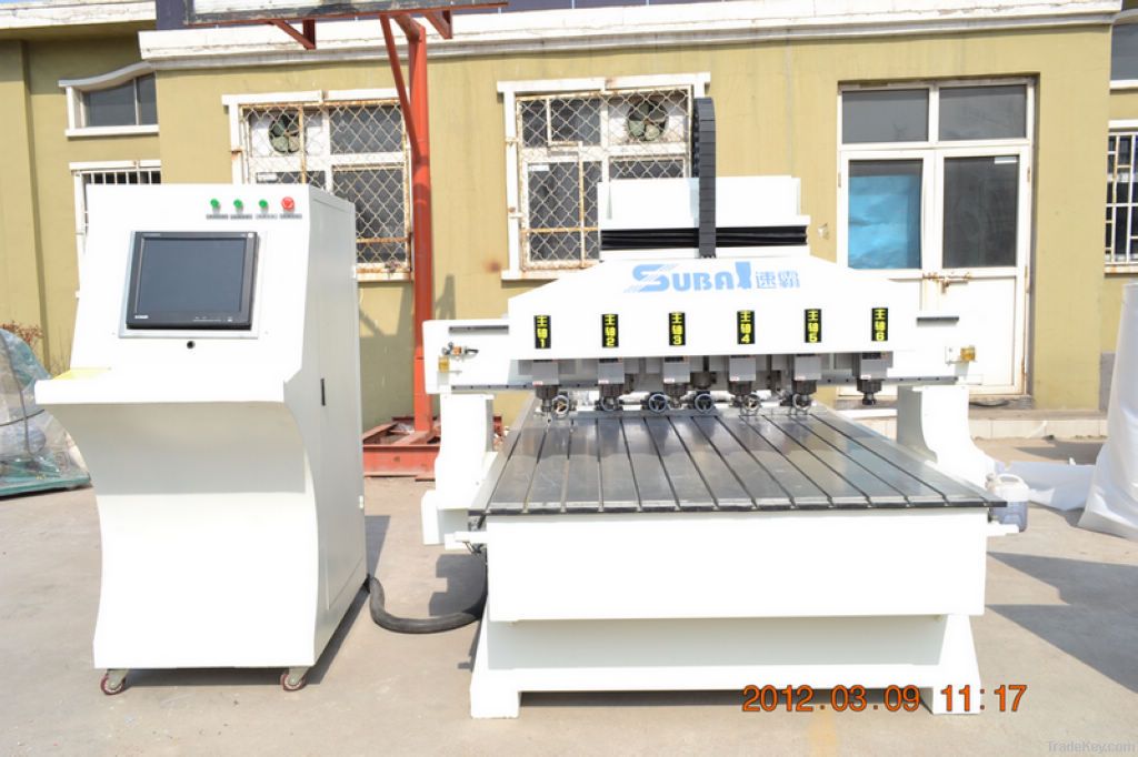 2012 Newest, Multi Spindle Woodworking CNC Router  Machine SUBA 1325-6