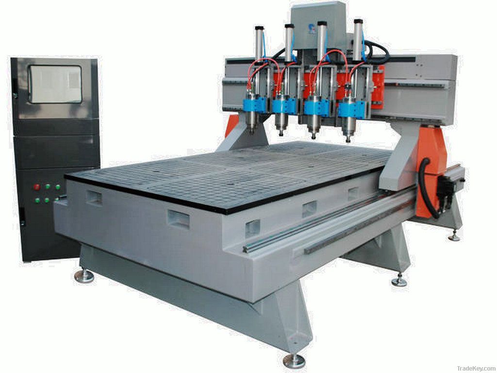 Multi-Function Woodworking Machine with four heads