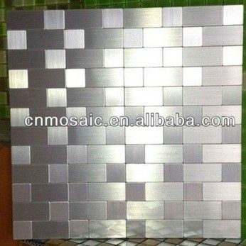 Mosaic self-adhesive brushed metal mosaic tile
