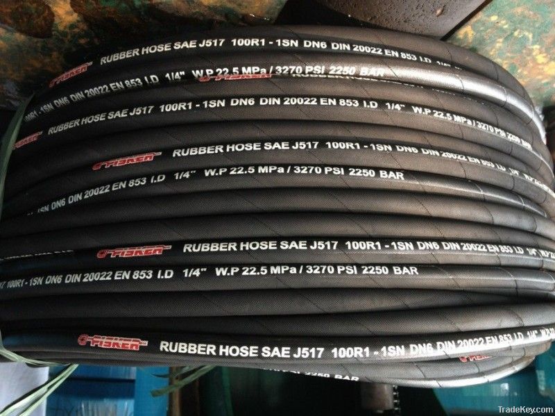 SAE 100 R1AT/DIN EN 853 1SN High Pressure Wire Braided Hydraulic Rubber Hose
