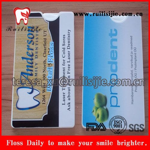 Credit Card Shape dental floss ptfe floss thread with private label printing