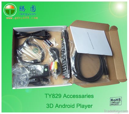 2012 new popular hd media player, 3D android tv box RTD1186