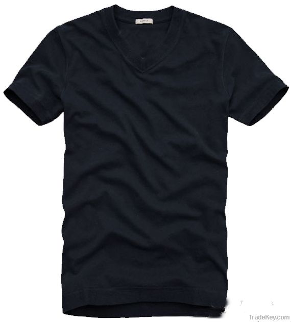 short premium men v-neck silk screen printing shirts