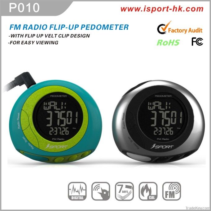 FM radio pedometer