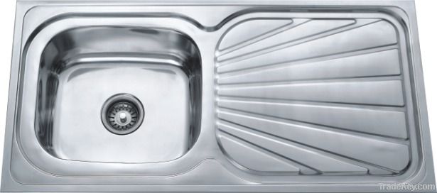 stainless steel sink single bowl with drainboard
