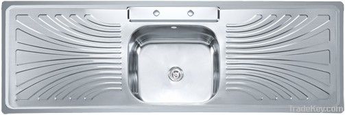 single bowl double drainboard stainless steel sink-YTD15050B