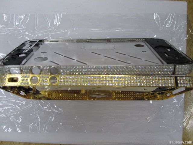 Crystal golden and silver middle frame panel for iphone 4G