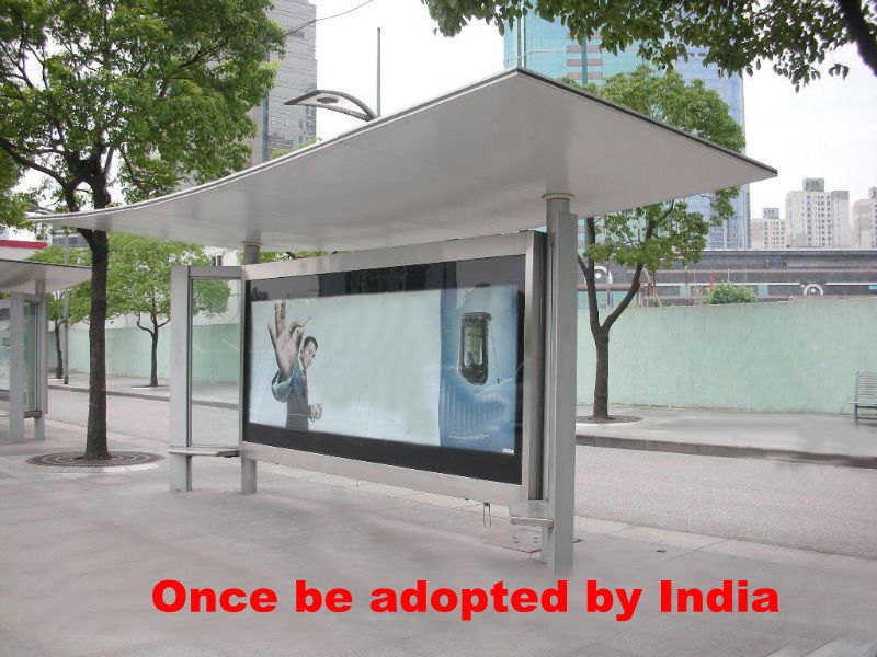 modern design bus shelter/prefab bus shelter with light box