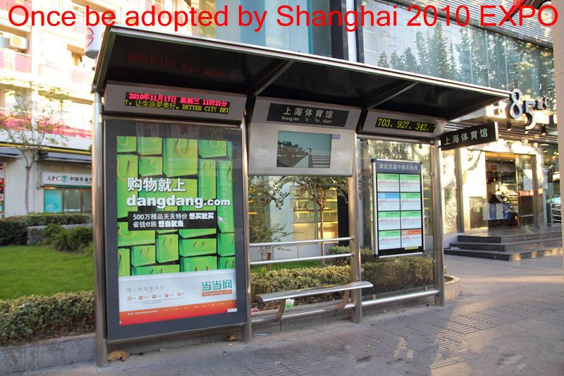 modern design bus stop shelter/prefab bus stop shelter with light box