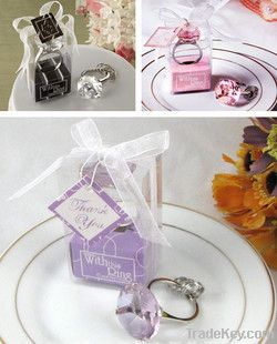 Wedding Favors Gifts Diamond Ring Metal Keychains