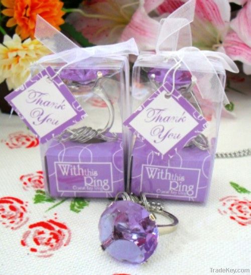 Wedding Favors Gifts Diamond Ring Metal Keychains