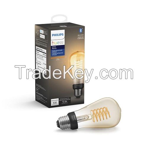 White ST19 LED 40W Equivalent Dimmable Wireless Edison Smart Light Bulb with Bluetooth