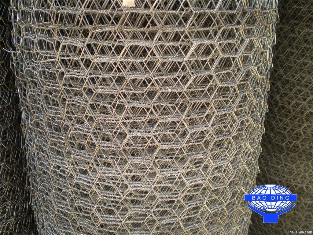 Stock hexagonal wire mesh for gabion box or Chicken wire