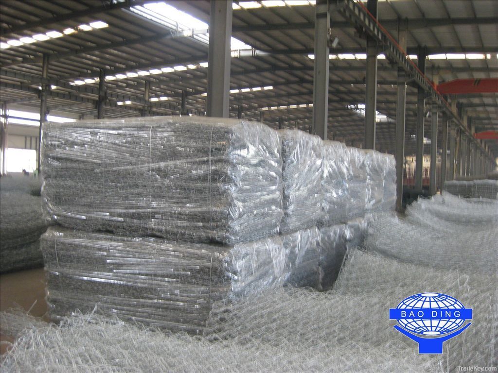 Stock hexagonal wire mesh for gabion box or Chicken wire