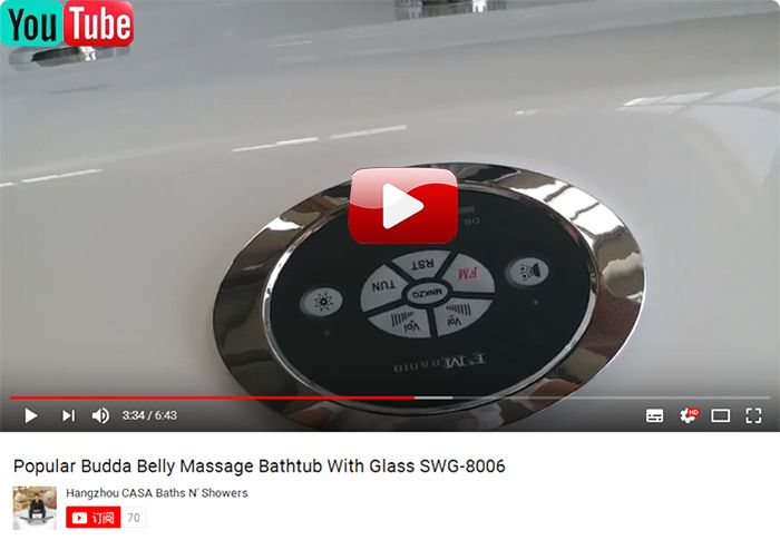 POPULAR BUDDA BELLY MASSAGE BATHTUB WITH GLASS SWG-8006