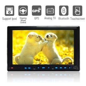 New 7 Inch 2 Din Car DVD Player with GPS IPOD Bluetooth TV Steering