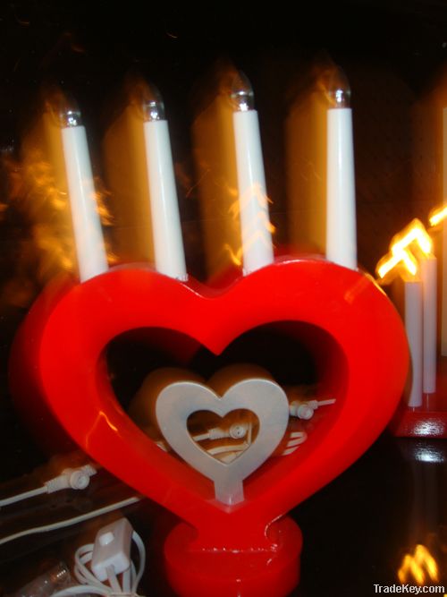 "heart light"/wooden candle light