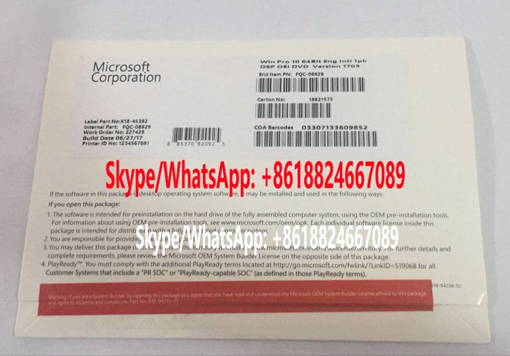 Windows 11/10 Pro Key OEM Professional COA STICKER 100% Online Activation Key