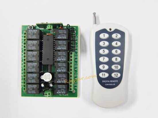 12-channel learning type wireless remote switch, rf controller  RS013