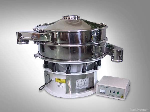 Ultrasonic vibrating screen for superfine particles