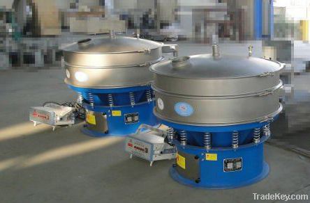 Ultrasonic vibrating screen for superfine particles