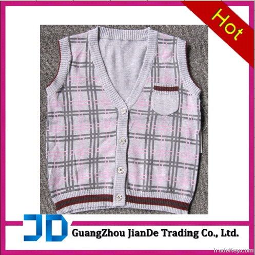 Boy's Knitted Vest Sweater With Printing