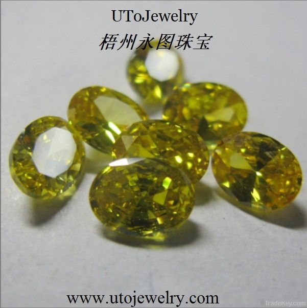 Cubic Zirconia Color Gems in Oval Shape