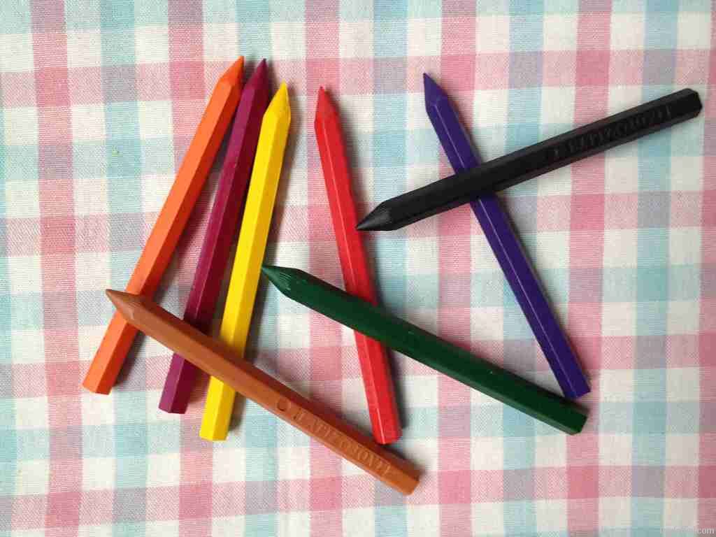 12 pcs hexangular plastic crayon/crayon