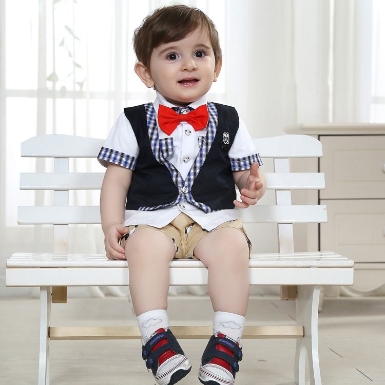 summer boys gentleman suit children clothes baby boys multiple clothing sets