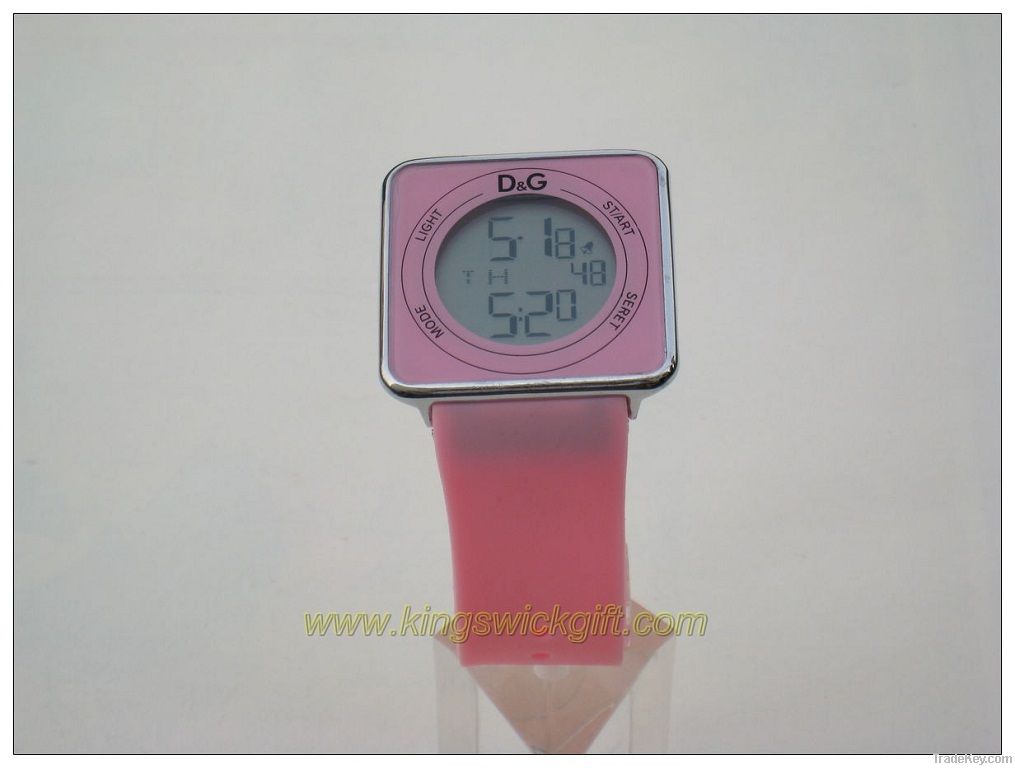Square multifuction digital plastic watch
