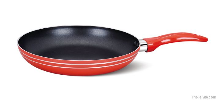 Aluminum non-stick frying pan with resisting paint outside