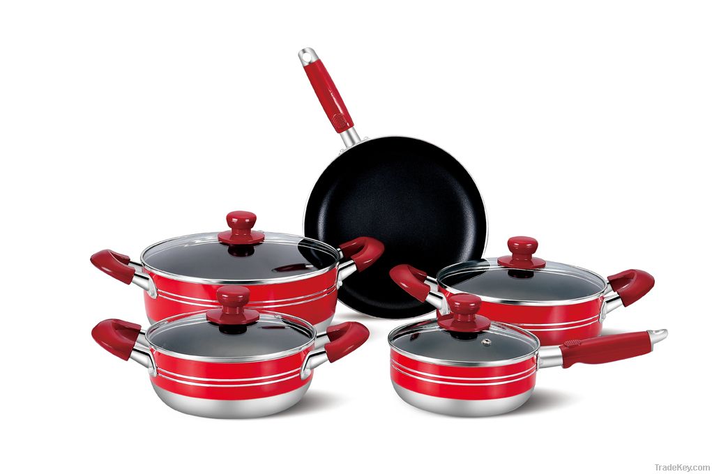 Aluminum non-stick cookware with resisting paint outside