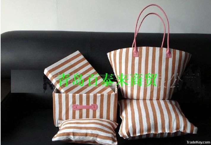 beach bag with mat/straw bag/beach mat/shopping bag