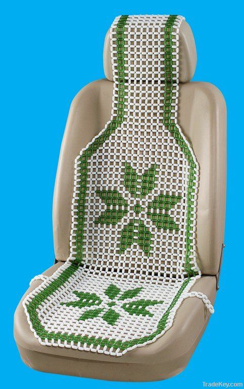 glass bead car seat cushion with flower pattern