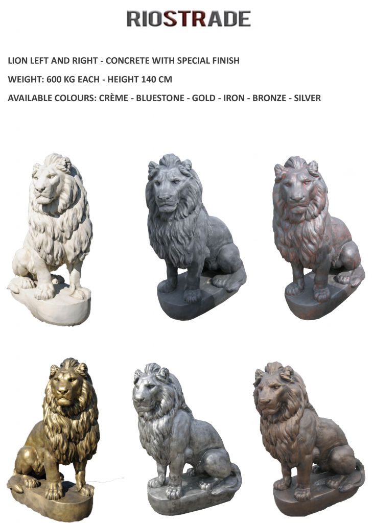 Solid Lion sculptures pair