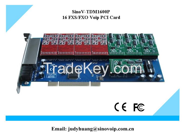 16 Port Asterisk PCI Card Analog Telephony Card