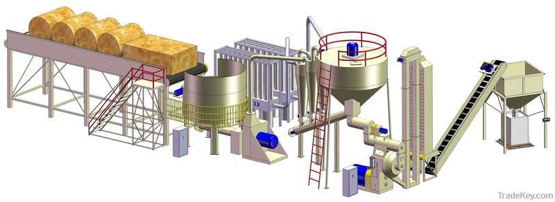 Straw pellet production line