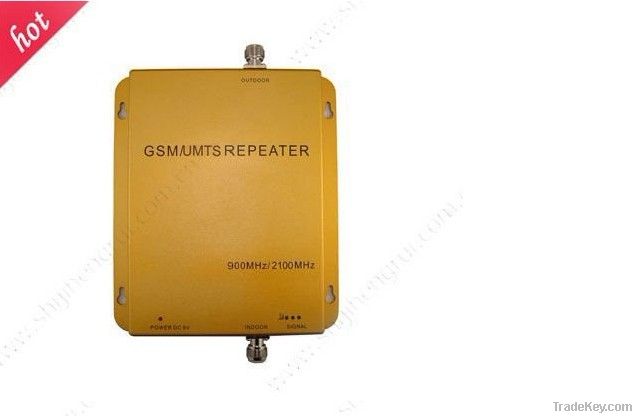 GSM and UMTS dual band phones signal repeater with yagi 900Mhz 2100Mhz