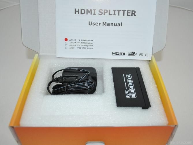 support 3D 1.4V HDMI splitter 1x2 1x4; 1 in 2 out HDMI splitter ;