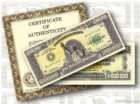 Original Authentic I.A.M. Million Dollar Bills