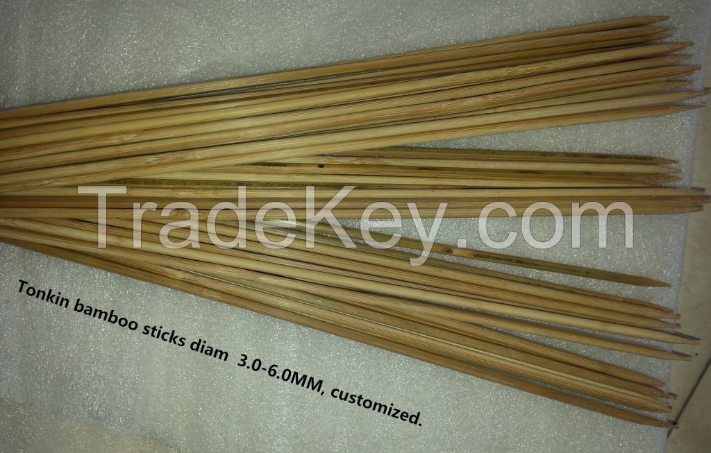 Round bamboo flowers stand, bamboo flowers support sticks, bamboo flowers plant sticks diam 3-6mm